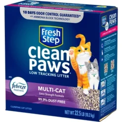 Fresh Step Clean Paws Multi-Cat With The Power Of Febreze Scented Clumping Cat Litter - 22.5lbs -PawHut Store GUEST 58d49371 c0cb 4386 a76b 356ad3ead373