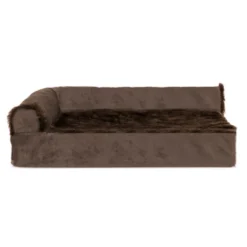 FurHaven Plush & Velvet Deluxe Chaise Lounge Cooling Gel Top Memory Foam Sofa Dog Bed
