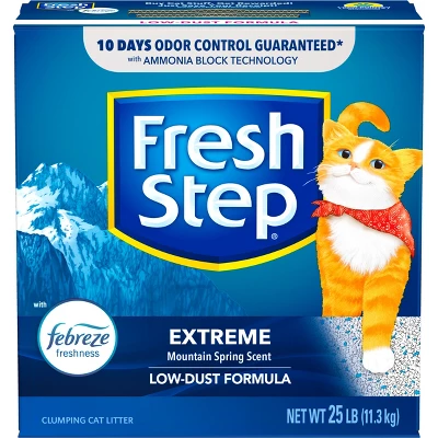 Fresh Step Extreme Scented Litter With The Power Of Febreze Clumping Cat Litter - Mountain Spring 1 Fresh Step Extreme Scented Litter With The Power Of Febreze Clumping Cat Litter - Mountain Spring