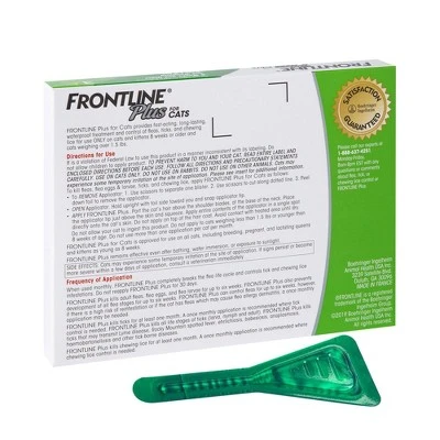 Frontline Plus Flea And Tick Treatment For Cats And Kittens - 8 Weeks And Older - 3 Doses 1 Frontline Plus Flea And Tick Treatment For Cats And Kittens - 8 Weeks And Older - 3 Doses