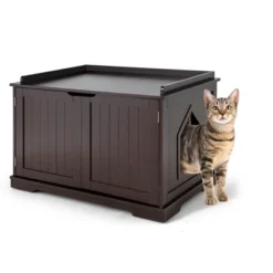 Costway Cat Litter Box Cabinet Furniture Cat Washroom Storage Bench -PawHut Store GUEST 5a2f3d8a 461b 4dad 8294 20ead1285d0d