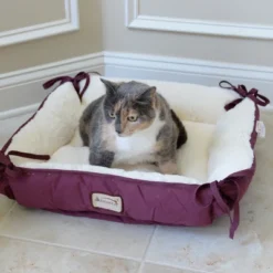 Armarkat 2-In-1 Cat Pet Bed & Fleece Cat Mat, Burgundy/Ivory -PawHut Store GUEST 5a81155c 8ba1 4a75 8c7d 0b3127c06af2
