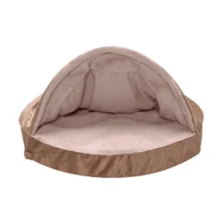 FurHaven Wave Fur & Velvet Snuggery Gel Top Foam Dog Bed