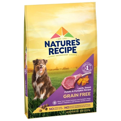 Nature's Recipe Grain Free Lamb, Sweet Potato & Pumpkin Recipe Adult Dry Dog Food - 12lbs 3 Nature's Recipe Grain Free Lamb, Sweet Potato & Pumpkin Recipe Adult Dry Dog Food - 12lbs - Image 3