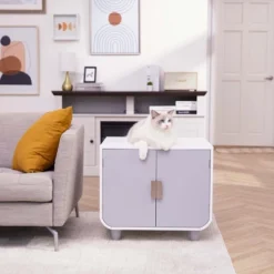 Teamson Pets Dyad Mid Century Wooden Cat Litter Box Cabinet And Side Table, Alpine White 14 Teamson Pets Dyad Mid Century Wooden Cat Litter Box Cabinet And Side Table, Alpine White -PawHut Store GUEST 5d28afbf d9d9 420b b8d9 faf2584a8469