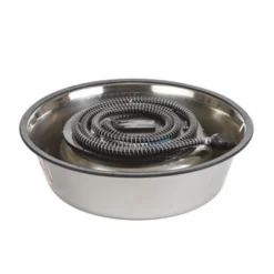API 5 Quart Stainless Steel Thermostatically Controlled Nestable Heated Pet Bowl With Non-Tip Design And 6 Foot Anti-Chew Cord, Silver -PawHut Store GUEST 5eafb543 a0a3 4bb3 b1fe 2ea31d69d794