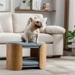 Dune Double Lift Medium Size Scratch Resistant PU Cushion Cat Scratch Beds With Solid Wood Frame Cat Bed Pet Sofa-Maison Boucle