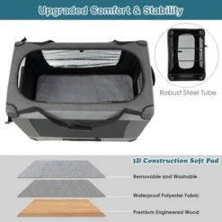 Tangkula Extra Large Portable Folding Cat Soft Crate W/ 4 Lockable Wheels Cat Carrier -PawHut Store GUEST 5ed137e4 8b9d 4105 aefc cf6e9624fe73