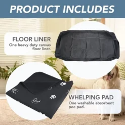 EZwhelp EZclassic 38" X 38" Modular Puppy Dog Whelping Box Playpen With Safety Rails, Washable Pee Pad, And Liner For Small Dogs, Black Pawprint Pad 6 EZwhelp EZclassic 38" X 38" Modular Puppy Dog Whelping Box Playpen With Safety Rails, Washable Pee Pad, And Liner For Small Dogs, Black Pawprint Pad -PawHut Store GUEST 5f019450 d94f 425c b9af d0f02b57f395