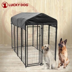 Lucky Dog 8' X 4' X 6' Uptown Large Outdoor Kennel Secure Welded Wire Fenced Playpen Crate With Waterproof Cover For Medium Or Large Dogs, Black 7 Lucky Dog 8' X 4' X 6' Uptown Large Outdoor Kennel Secure Welded Wire Fenced Playpen Crate With Waterproof Cover For Medium Or Large Dogs, Black -PawHut Store GUEST 5fe4c432 3c0d 4b43 874d 743bf5311425