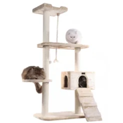 Armarkat Natural Sisal Real Wood Scratching Cat Tree 58 Height Beige A5801 -PawHut Store GUEST 60cabc1a b263 439c be9c b4a202c2167b