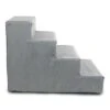 Precious Tails Herringbone High Density Foam 4-Step Pet Stairs - Gray
