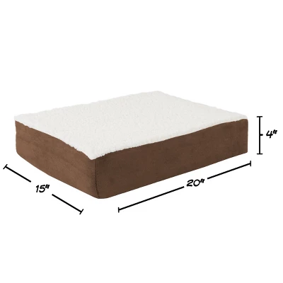 Orthopedic Dog Bed - 2-Layer Memory Foam Crate Mat With Machine Washable Cover - 20x15 Pet Bed For Small Dogs Up To 20lbs By PETMAKER (Brown) 1 Orthopedic Dog Bed - 2-Layer Memory Foam Crate Mat With Machine Washable Cover - 20x15 Pet Bed For Small Dogs Up To 20lbs By PETMAKER (Brown)