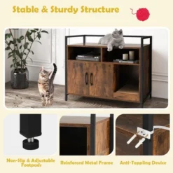 Tangkula Large Litter Box Enclosure Cat Wooden Storage Cabinet With 2 Doors Coffee 12 Tangkula Large Litter Box Enclosure Cat Wooden Storage Cabinet With 2 Doors Coffee -PawHut Store GUEST 6444304c 6e65 4a68 bbde 2c76bee2d45f