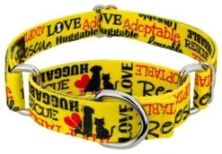 Country Brook Petz Yellow Loveable Rescue Martingale Dog Collar -PawHut Store GUEST 6582f59f fd6c 4af5 9e95 d24c560f96e5
