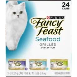 Purina Fancy Feast Grilled Gourmet Wet Cat Food Seafood, Tuna & Salmon Collection - 3oz/24ct Variety Pack -PawHut Store GUEST 65d6993a 5bc0 4c02 855b 912c0d7b0dce