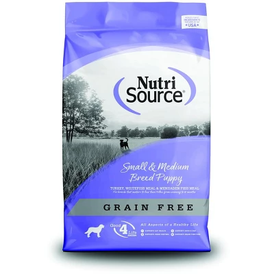 NutriSource Small Medium Breed Grain Free Made With Turkey, Whitefish And Menhaden Fish Meal Dog Food - 5LB 1 NutriSource Small Medium Breed Grain Free Made With Turkey, Whitefish And Menhaden Fish Meal Dog Food - 5LB