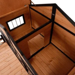 PawHut 59"x64"x39" Wood Large Dog House Cabin Style Elevated Pet Shelter W/Porch Deck 14 PawHut 59"x64"x39" Wood Large Dog House Cabin Style Elevated Pet Shelter W/Porch Deck -PawHut Store GUEST 6834457b 014e 4da5 8671 4832312b9cfe