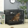 PawHut Heavy Duty Dog Cage Metal Kennel And Crate Dog Playpen With Lockable Wheels, Slide-out Tray And Anti-Pinching Floor