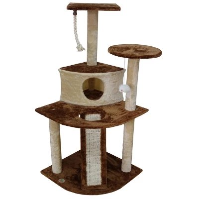 Go Pet Club Kitten Cat Tree Condo With Scratching Board - 47" 2 Go Pet Club Kitten Cat Tree Condo With Scratching Board - 47" - Image 2