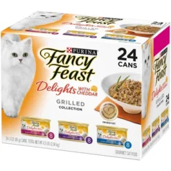 Purina Fancy Feast Delights With Chicken,Turkey, Fish And Cheddar Grilled Collection Gourmet Wet Cat Food - 72oz /24ct Variety Pack -PawHut Store GUEST 6aae5c75 dc77 4293 b1f2 bb0dafdab017