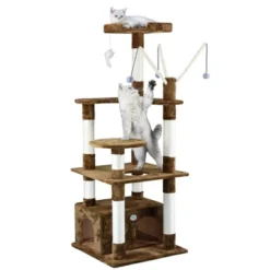 Go Pet Club 66" Cat Tree Scratcher With Sisal Covered Posts And Dangling Toys F3031 -PawHut Store GUEST 6b34ee2c 9fd4 4a5b a643 54fb63852629