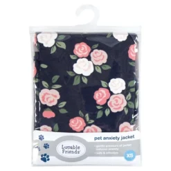 Luvable Friends Pet Thunder Anxiety Jacket, Navy Floral