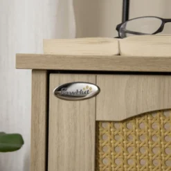 PawHut Cat Litter Box Enclosure Side Table, Cat Washroom Storage With Soft Cushion, PE Rattan, Adjustable Partition, For Indoor Use, Oak -PawHut Store GUEST 6cfb51ff 5355 4668 a922 9a3e4de751fe