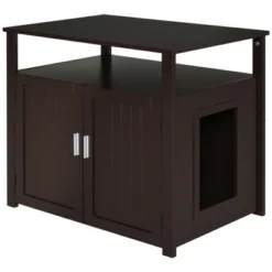 PawHut Wooden Cat Litter Box Enclosure Furniture With Adjustable Interior Wall & Large Tabletop For Nightstand -PawHut Store GUEST 6dfc0157 beb5 44af a78c 111e6f7a1ed7