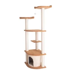 Armarkat Ultra Thick Faux Fur Real Wood Cat Scratching Furniture For Cats Play Chocolate A6402