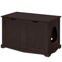 Yaheetech Wooden Hidden Cat Litter Box Side Table With Divider -PawHut Store GUEST 6f885b2f 00ab 4c83 852c fa0567fab07b