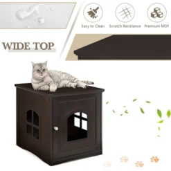 Costway Cat House Side Table Nightstand Puppy Pet Home Litter Box Enclosure 15 Costway Cat House Side Table Nightstand Puppy Pet Home Litter Box Enclosure -PawHut Store GUEST 71071fc7 9495 48a9 a631 f45df179a8f4