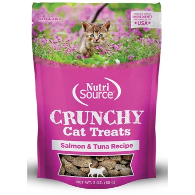 NutriSource Salmon & Tuna Crunchy Cat Treats - 3 Oz 1 NutriSource Salmon & Tuna Crunchy Cat Treats - 3 Oz