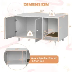 Costway Cat Litter Box Enclosure Cat Washroom Hidden Litter Box Enclosure Grey -PawHut Store GUEST 720baeac 468c 40d9 b624 5d11a33caf89