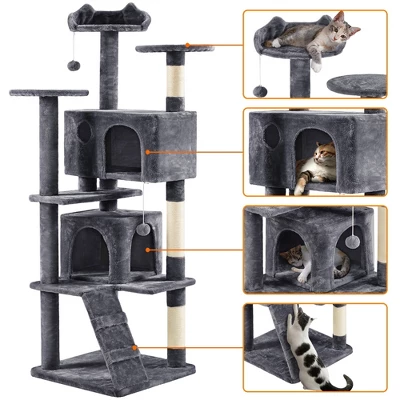 Yaheetech 70"H Cat Tree With 2 Condos For Kittens Small Cats 3 Yaheetech 70"H Cat Tree With 2 Condos For Kittens Small Cats - Image 3
