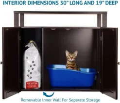 Arf Pets Large Cabinet Cat Litter Box Enclosure Furniture - Espresso -PawHut Store GUEST 72b50443 a52e 4a0d a62e 668fb63d7de4