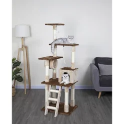 Go Pet Club 67" Beige And Brown Cat Tree Furniture F215 - Beige/Brown