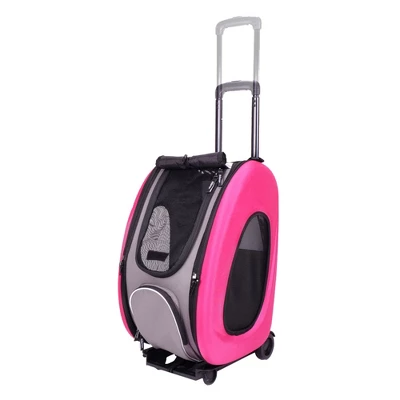 Ibiyaya Compact Multifunctional 5-in-1 EVA Convertible Foldable Small Pet Carrier/Stroller Combo System For Dog Or Cat Up To 16 Pounds, Pink 2 Ibiyaya Compact Multifunctional 5-in-1 EVA Convertible Foldable Small Pet Carrier/Stroller Combo System For Dog Or Cat Up To 16 Pounds, Pink - Image 2