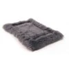 Precious Tails Eyelash Faux Fur Bordered Cat And Dog Mat - L - Gray