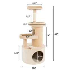 Pet Adobe Cat 4-Tier Kitty Condo And Scratching Post