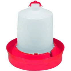 Little Giant DBW2 Deep Base Automatic Poultry Waterer Dispenser For Chickens & Birds, Red, 2 Gallon