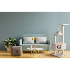 Go Pet Club 51" Classic Cat Tree Furniture With Sisal Covered Posts F32