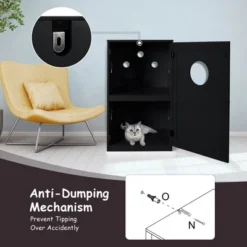 Costway 2-tier Litter Box Enclosure Furniture Hidden Cat House W/ Anti-toppling Device 13 Costway 2-tier Litter Box Enclosure Furniture Hidden Cat House W/ Anti-toppling Device -PawHut Store GUEST 77b4de3b 24cc 4a67 9341 c64fcd291cce