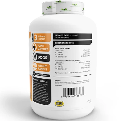VetriScience Glycoflex 3 Maximum Strength Hip And Joint Supplement With Glucosamine For Dogs, Chicken Flavor, 120 Chews 1 VetriScience Glycoflex 3 Maximum Strength Hip And Joint Supplement With Glucosamine For Dogs, Chicken Flavor, 120 Chews