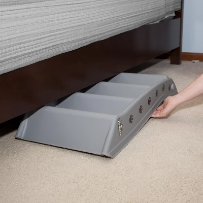 Pet Stairs - Home And Vehicle Nonslip Carpeted Dog Steps With 4-Step Design - For Puppies, Kittens, And Other Small Pets By PETMAKER (Gray) 2 Pet Stairs - Home And Vehicle Nonslip Carpeted Dog Steps With 4-Step Design - For Puppies, Kittens, And Other Small Pets By PETMAKER (Gray) - Image 2