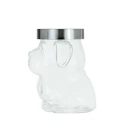 Amici Pet Mad Dog Glass Canister Airtight Dog Treat Jar, Cute Dog Treat Jar For Kitchen Counter, 48 Oz.