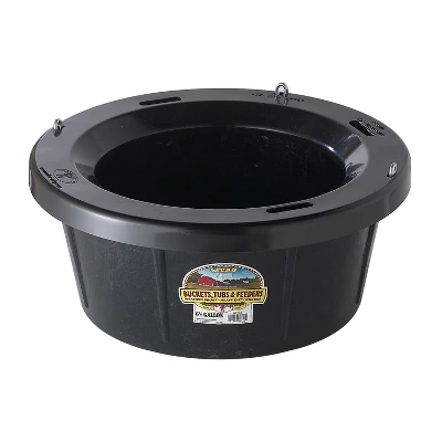 Little Giant HP750 Rubber Tub With Metal Hanging Hooks 6.5 Gallon Capacity Great For Indoor And Outdoor, Black (6 Pack) 2 Little Giant HP750 Rubber Tub With Metal Hanging Hooks 6.5 Gallon Capacity Great For Indoor And Outdoor, Black (6 Pack) - Image 2