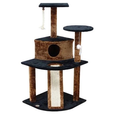 Go Pet Club Kitten Cat Tree Condo With Scratching Board - 47" 5 Go Pet Club Kitten Cat Tree Condo With Scratching Board - 47" - Image 5
