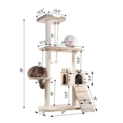Armarkat Natural Sisal Real Wood Scratching Cat Tree 58 Height Beige A5801 -PawHut Store GUEST 7c6bd0c8 a5b2 4432 9218 ae5984d2770f