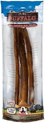 Loving Pets 11-12 Inch Pure Buffalo Bully Sticks (3 Pack)